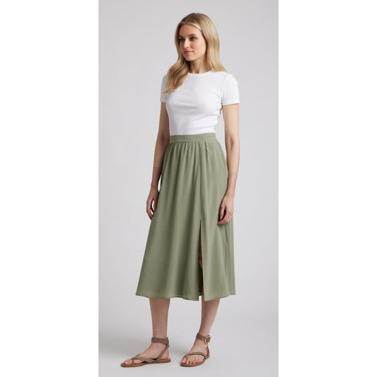 Amour Vert Maxime Silk Midi Skirt